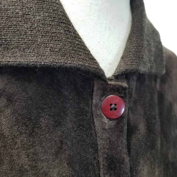 D Terrell Suede Brown Leather Knit Back Vest Very Nice! Size XL - Picture 3 of 11